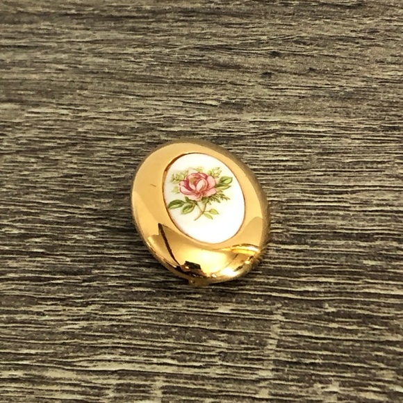 Vtg D’Orlan Porcelain Floral Brooch - Picture 1 of 12